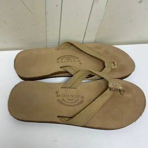 Rainbow Women's Beige Flip Flops Sandals Size 6.5